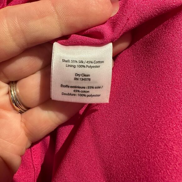 Vineyard Vines Size XSmall Hot Pink Blouse Pintuck details lined pretty feminine - Picture 7 of 9